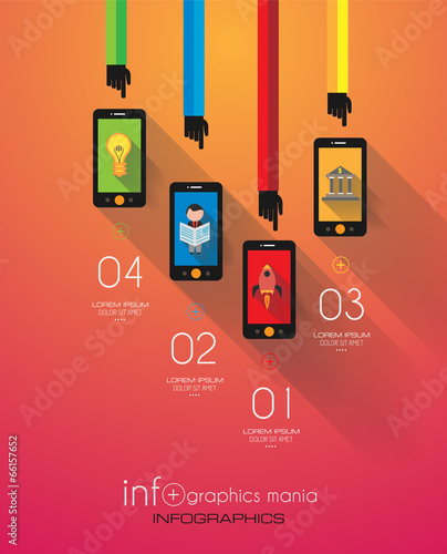 Flat UI design concepts for unique infographics