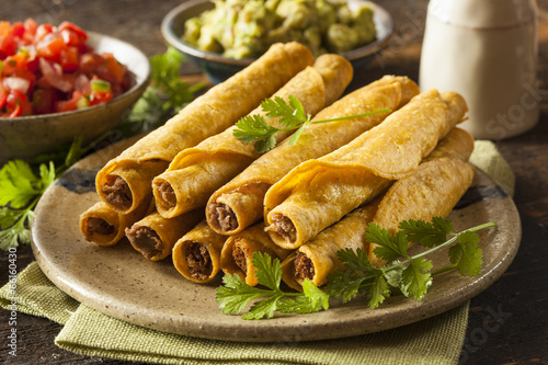 Canvas Print Homemade Mexican Beef Taquitos