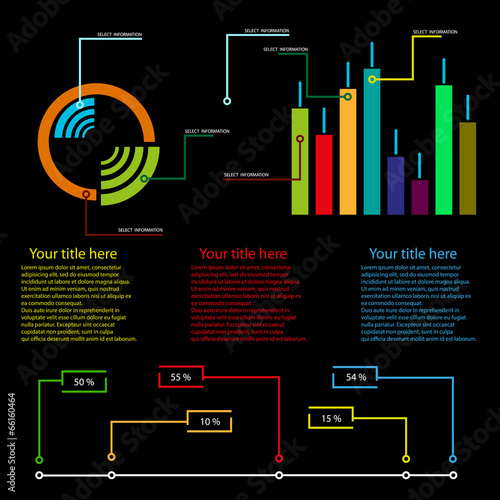 infographic template fesh color