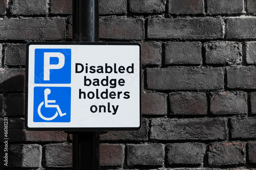 Sign for "Disabled badge holder only"