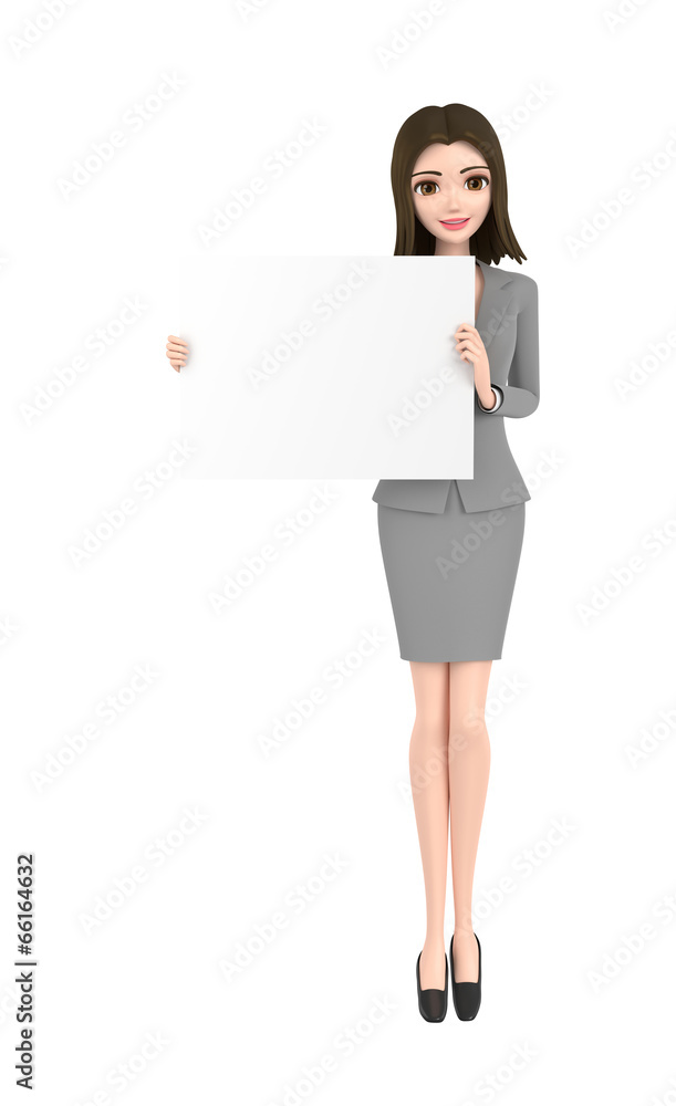 3D illustration character - business woman 3D illustration character - business woman