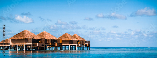 Over water bungalows with steps