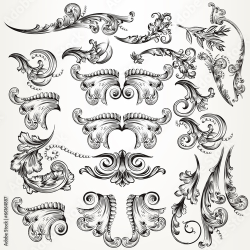 Collection of vector swirls for design