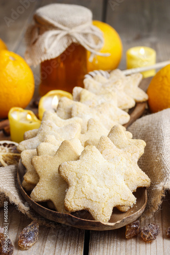Christmas cookies in star shape