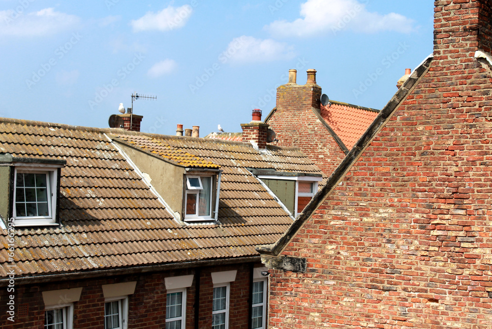Tiled house rooftops Tiled house rooftops