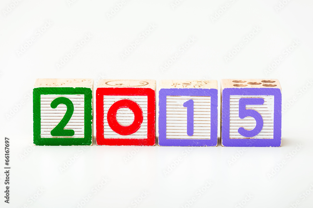 Wooden block for year 2015 Wooden block for year 2015