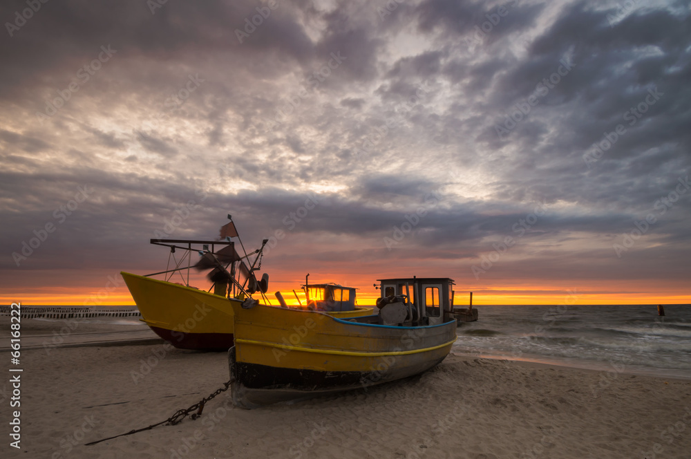 fishing boats on the coast of the Baltic Sea fishing boats on the coast of the Baltic Sea