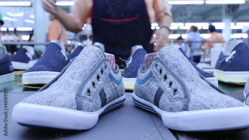 shoe making process on conveyor