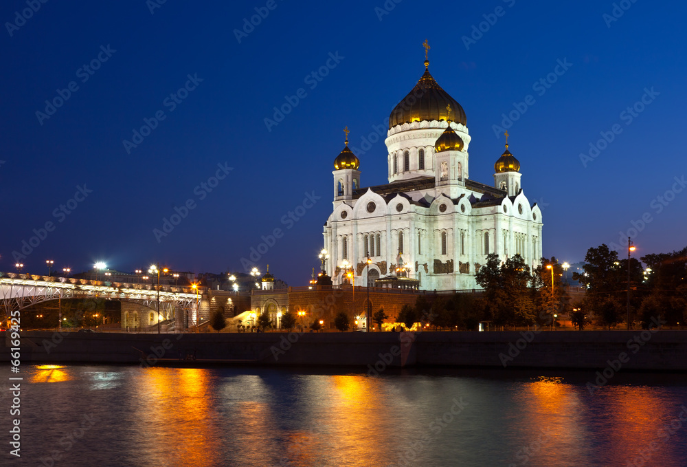  Christ the Savior Cathedral  in night, Russia
