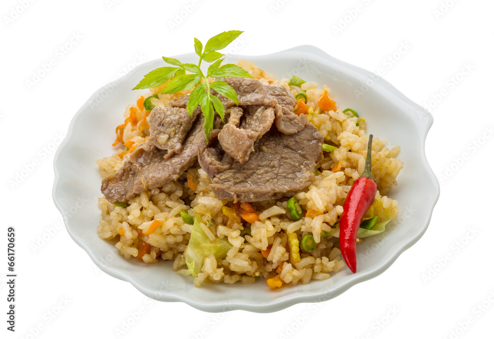 Fried rice with beef