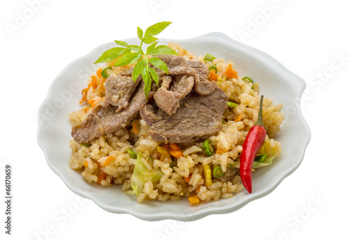 Fried rice with beef