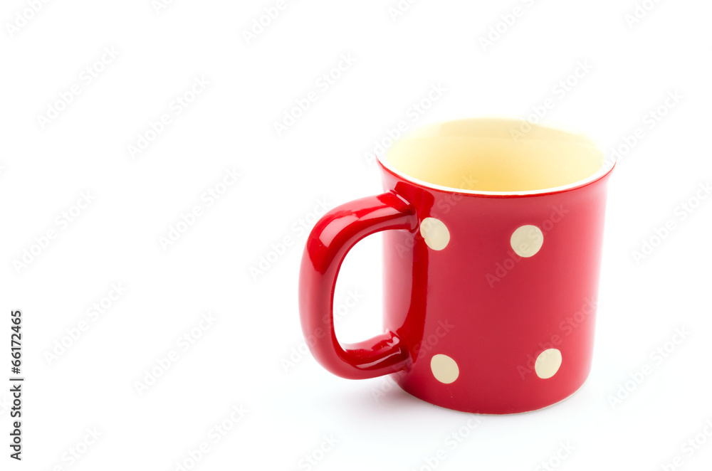 Red mug isolated white background Red mug isolated white background
