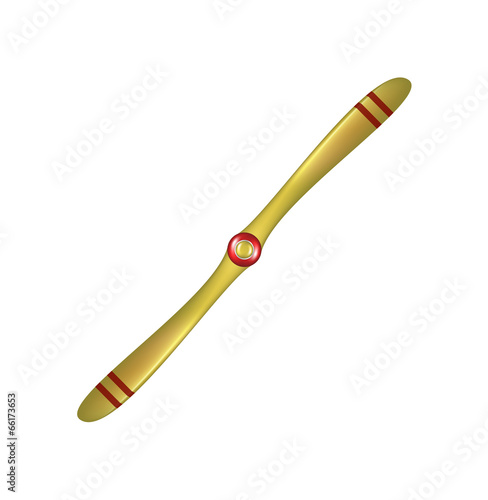 Airplane propeller in golden design