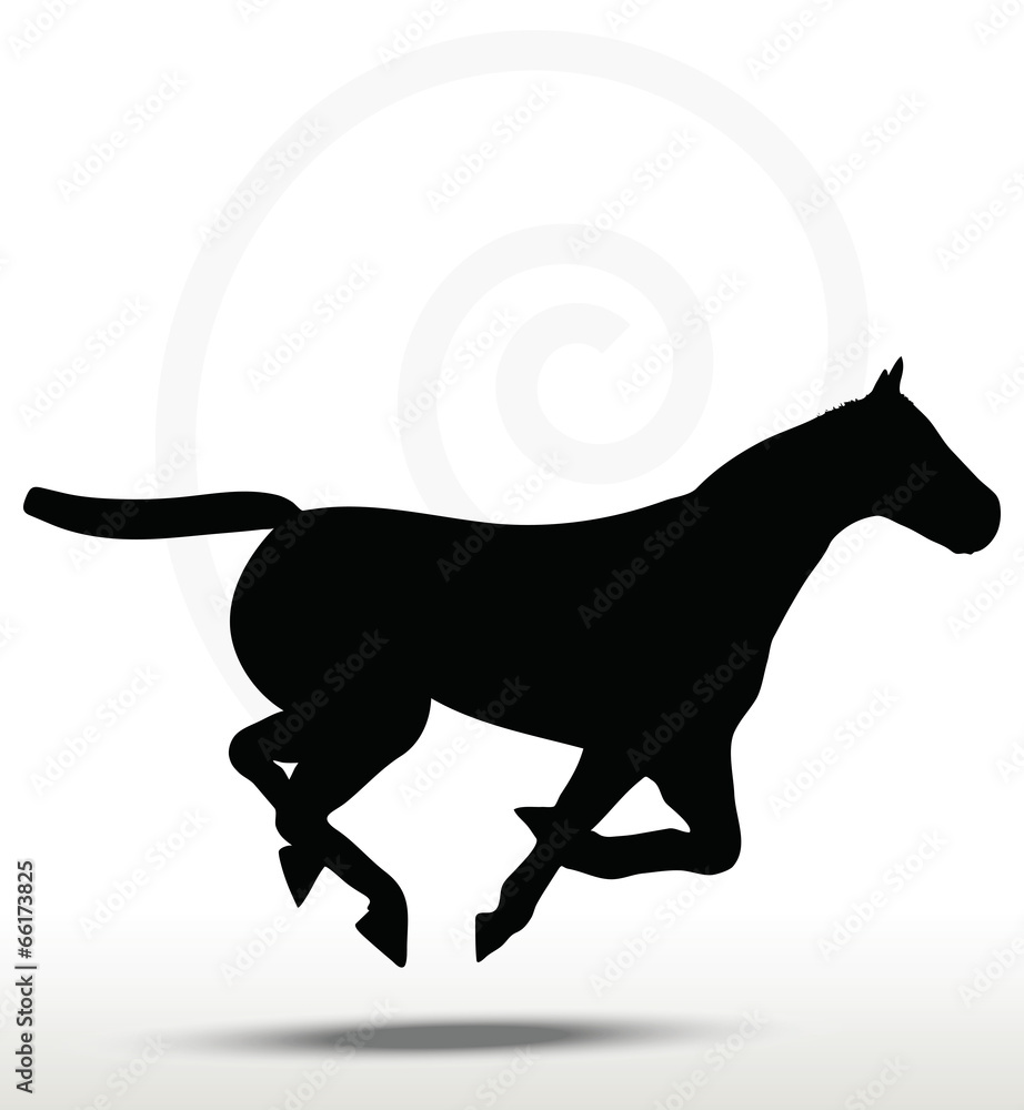 horse silhouette in running position horse silhouette in running position