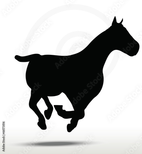 horse silhouette in running position