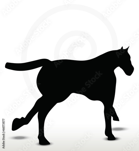 horse silhouette in running position