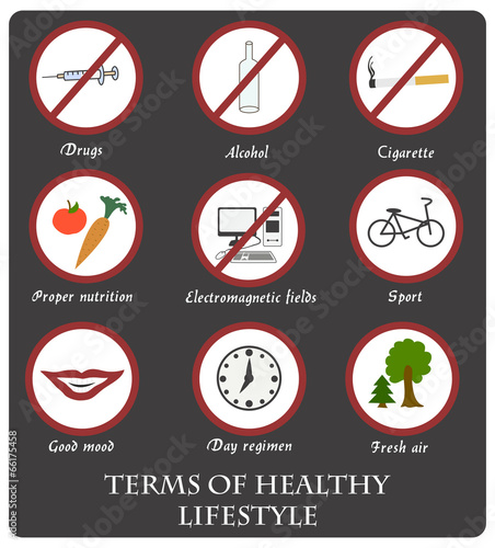 Infographics rules of healthy lifestyles