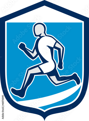 Sprinter Runner Running Shield Retro