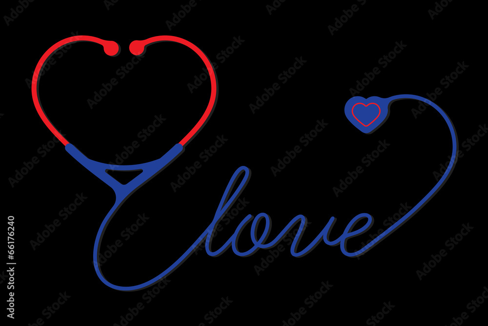 stethoscope heart with love, vector stethoscope heart with love, vector