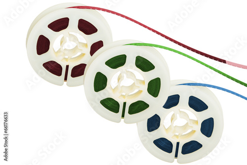 Three film tape reels