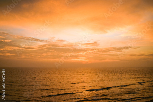 Tranquil sunset over seascape