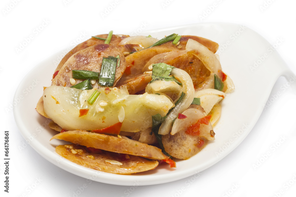 sausages and vegetables salad sausages and vegetables salad