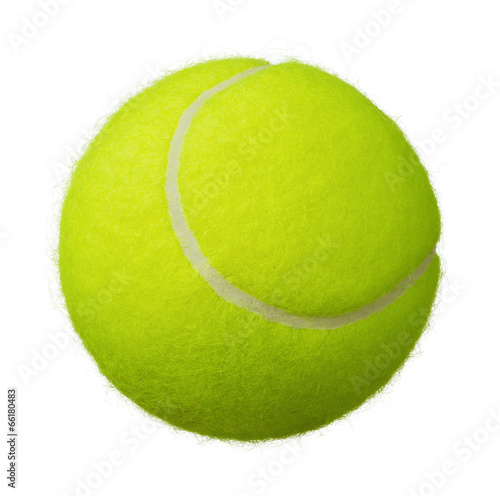 Close up of tennis ball isolated on white background
