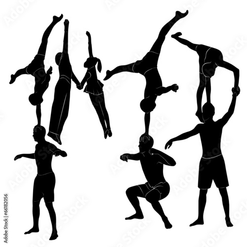 Gymnasts acrobats representation