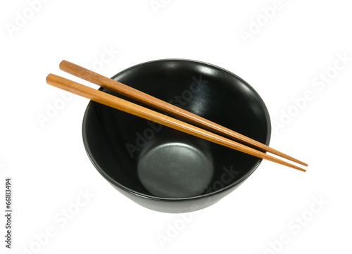 empty bowl and chopsticks