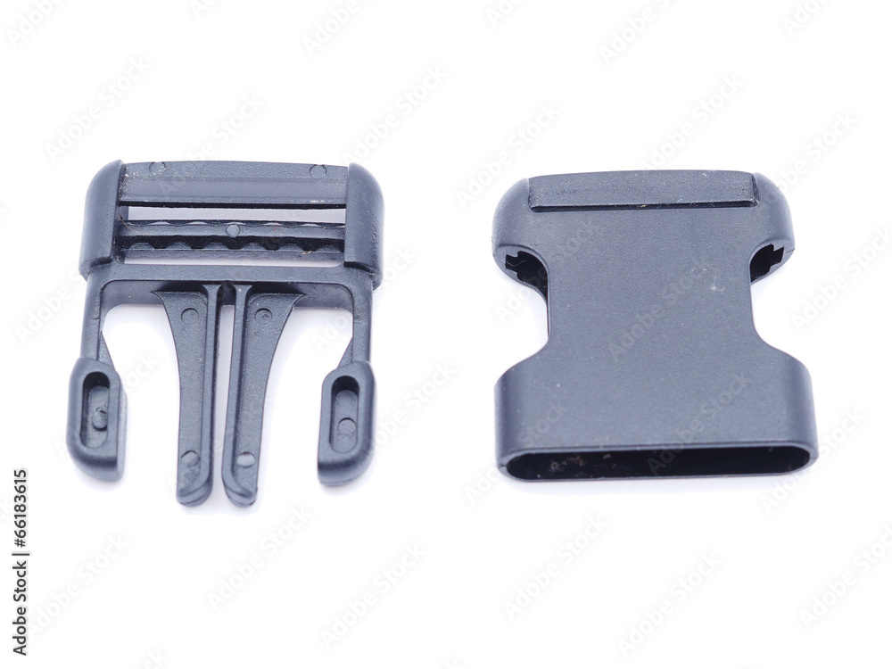 plastic buckle on a whita background plastic buckle on a whita background