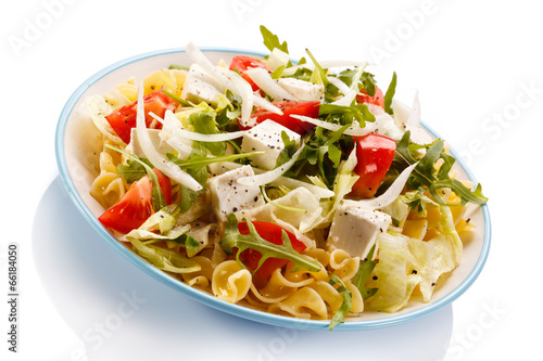 Pasta with feta cheese and vegetables