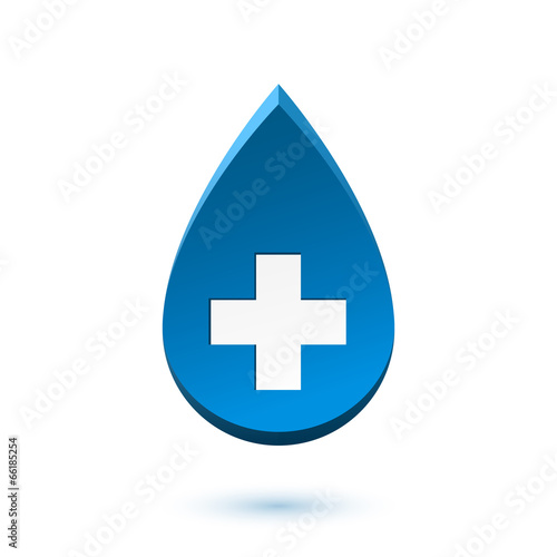 Abstract blue drop, medical symbol