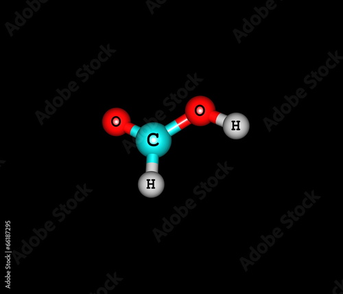 Formic acid molecule isolated on black photo