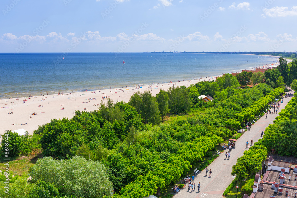 Summer at the beach of Baltic Sea in Sopot, Poland