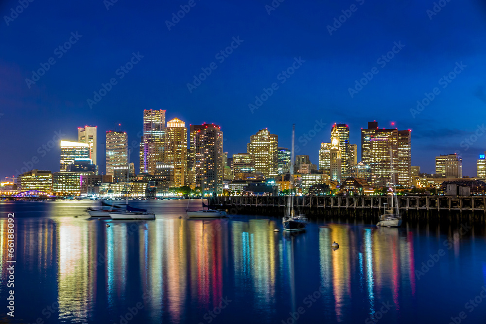 Boston downtown skyline panorama