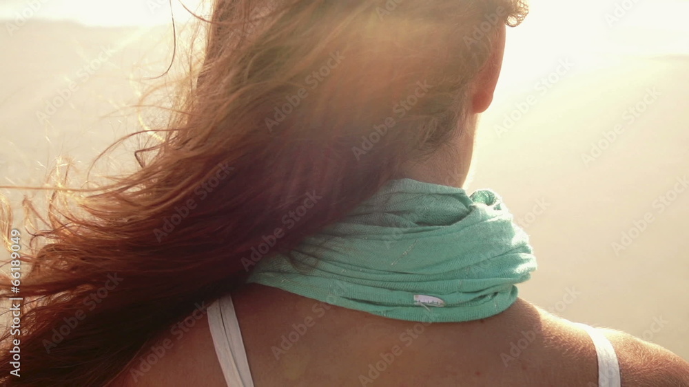 Carefree girl at the beach Carefree girl at the beach