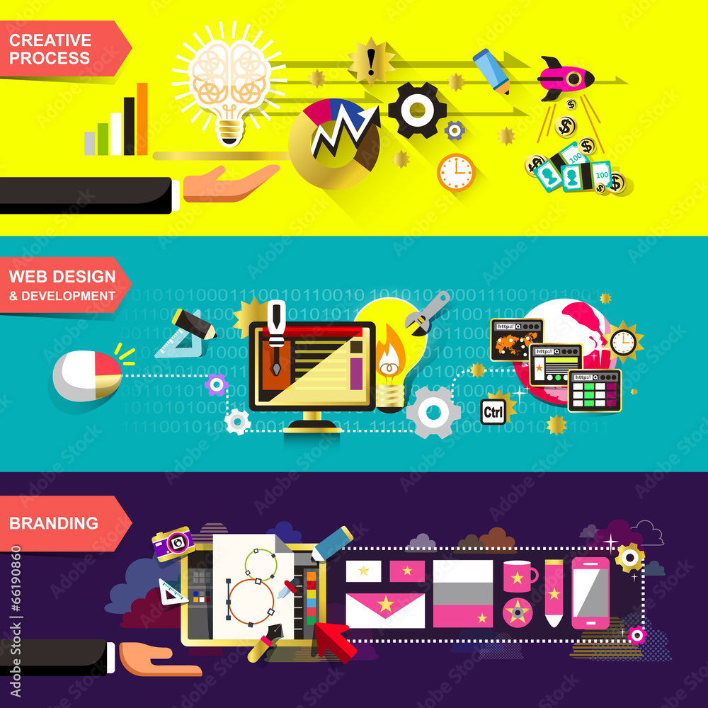 flat design concepts for creative process flat design concepts for creative process