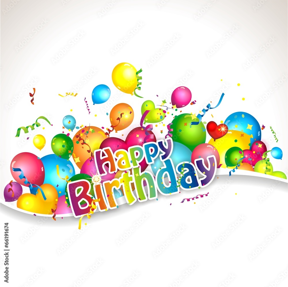 Geburtstagswünsche mit Luftballons Stock Vector | Adobe Stock