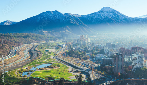 Santaigo winter cityscape