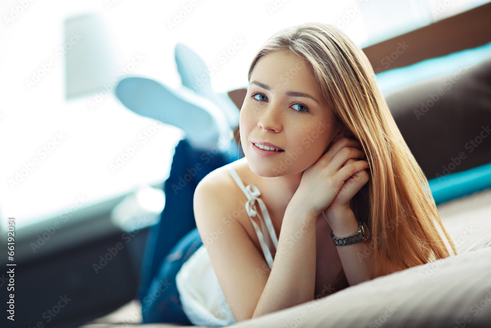 Young woman at home