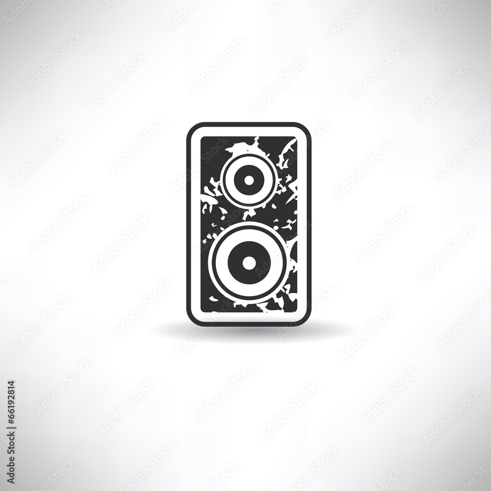 Loudspeaker symbol,grunge vector