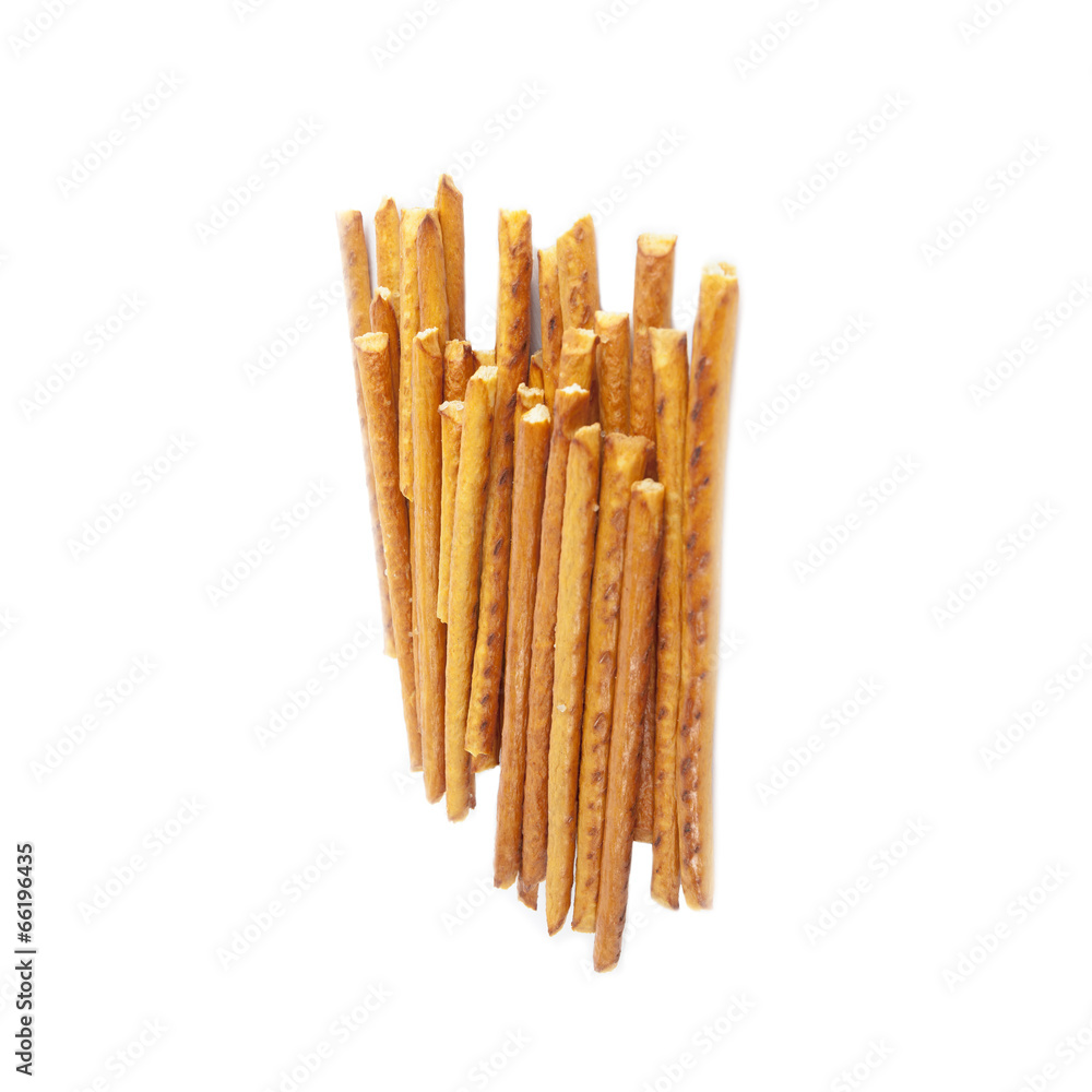 Salted sticks isolated on white background Salted sticks isolated on white background