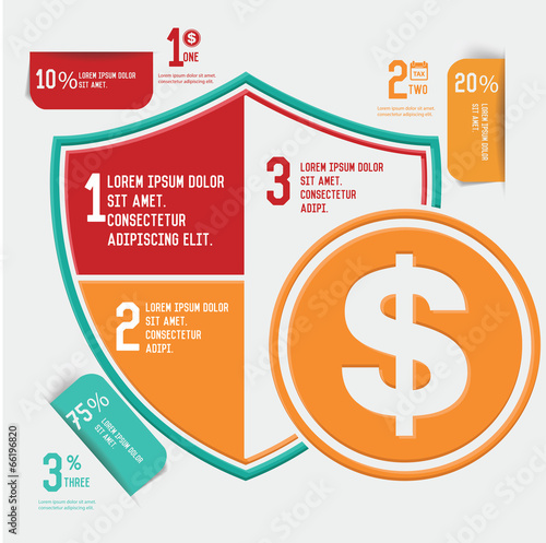 Dollar badge,Chart infographics,vector