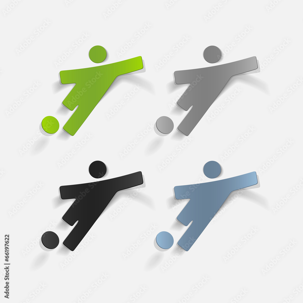 realistic design element: football player realistic design element: football player