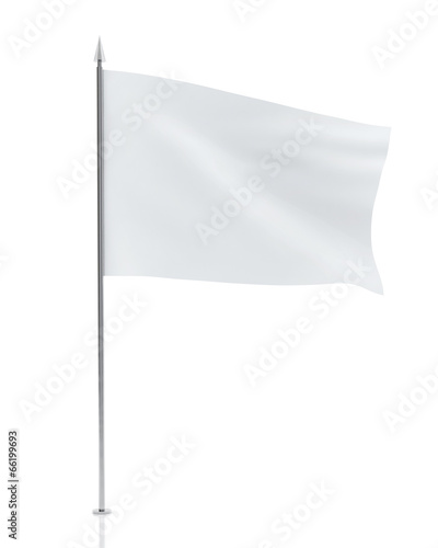 White Flag Isolated on White Background