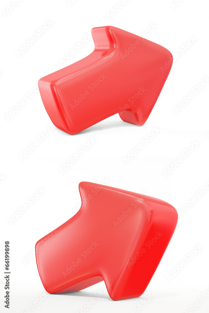 Red Arrow with reflection Isolated on White background Red Arrow with reflection Isolated on White background