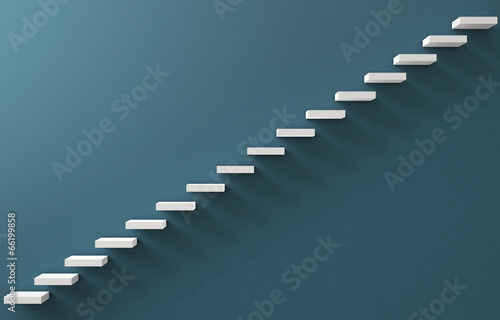 Stairs Rendered on the Blue Wall photo