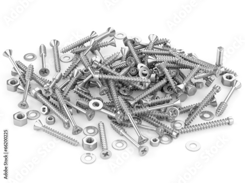 Screws and bolts isolated photo