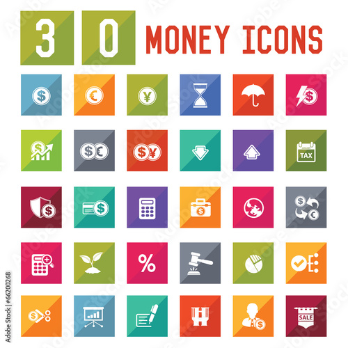 30 Money Icon set on white background,vector
