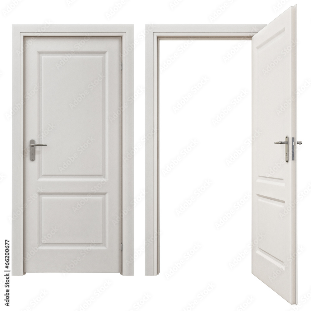 Closed and doors Isolated on White Background Closed and doors Isolated on White Background